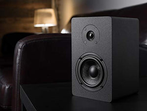 Micca PB42X Powered Bookshelf Speakers with 4-Inch Carbon Fiber Woofer and Silk Dome Tweeter (Pair)