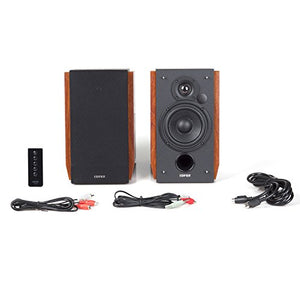 Edifier R1700BT Bluetooth Bookshelf Speakers - Active Near-Field Studio Monitors - Powered Speakers 2.0 Setup Wooden Enclosure - 66w RMS (Renewed)