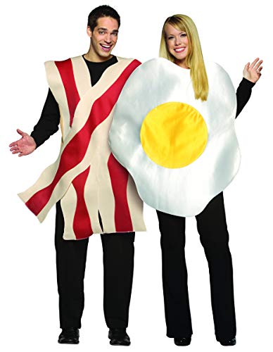 See why this Matching Bacon and Eggs Couples Costume is as simple, quick, and easy as it comes for this Halloween. We've curated the perfect list of best friends and couples Halloween costume ideas for you to be inspired from. Whether looking for quick easy simple costumes, matching characters costumes, or a punny Halloween pun costume, we'll help you decide!