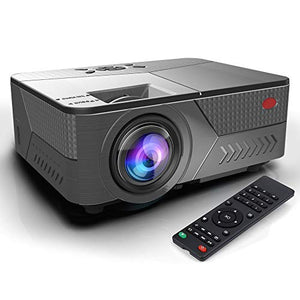 Pansonite Mini Projector 5200 Lumens Projector for Outdoor Movies Support 1080P and Max.200'' Display,Compatible with TV Stick/iPhone/Android/PS4/Switch/HDMI/VGA/AV/USB(Black)