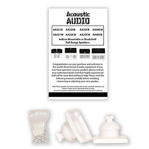 Acoustic Audio AA321W Mountable Indoor Speakers 400 Watts White Bookshelf Pair