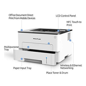 Pantum P3302DW Compact Wireless Monochrome Laser Printer Printing and Auto Two-Sided Printing