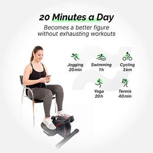 Leasbar Under Desk Elliptical Exercise Machine Mini Exercise Bike Cycle for Home Use Pedal Exerciser Adjustable Resistance with Monitor 30dB Ultra Quiet