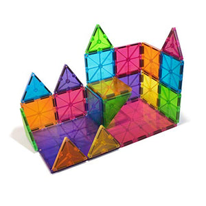 Magna-Tiles 32-Piece Clear Colors Set, The Original, Award-Winning Magnetic Building Tiles for Kids, Creativity and Educational Building Toys for Children, STEM Approved