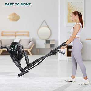 MaxKare Elliptical Machine for Home Use Magnetic Elliptical Exercise Machine Trainer Portable Elliptical with Flywheel Resistance Heavy Duty Extra-Large Pedal & LCD Monitor Quiet Smooth