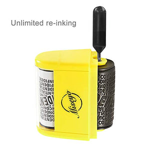 Miseyo | Identity Theft Stamp Roller, 1.5 Inch, Yellow