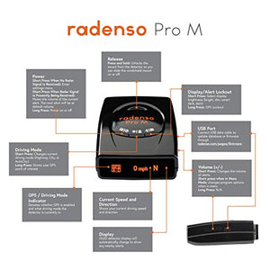 Radenso | Pro M Radar Detector with GPS Lockouts, Red Light and Speed Camera Alerts, MultaRadar Detection