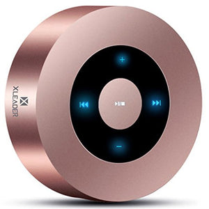 XLEADER SoundAngel (2 Gen) 5W Touch Bluetooth Speaker with Waterproof Case, 15h Music, Louder Crystal HD Sound, Premium Mini Portable Bluetooth Speaker for iPhone iPad Tablet Shower, Rose Gold