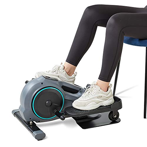 MaxKare Under Desk Elliptical Machine,Portable Stand Up/Seated Indoor Mini Elliptical Bike,Pedal Exerciser with Display Monitor, 8 Level Adjustable Magnetic Resistance,Quiet & Compact Fitness Trainer