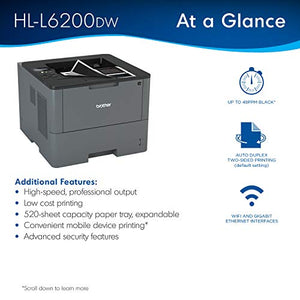 Brother HL-L6200DW Wireless Monochrome Laser Printer with Duplex Printing