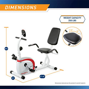 Marcy Recumbent Exercise Bike| Magnetic Resistance | Pulse Sensor NS-908R