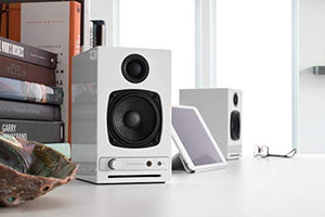 Audioengine HD3 Wireless Speaker | Desktop Monitor Speakers | Home Music System aptX HD Bluetooth, 60W Powered Bookshelf Stereo Speakers, AUX Audio, USB, RCA Inputs/Outputs, 24-bit DAC (White)
