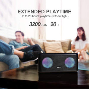 Bluetooth Speakers, DOSS SoundBox Plus Portable Wireless Bluetooth Speaker with 16W HD Sound and Deep Bass, Wireless Stereo Pairing, 20H Playtime, Wireless Speaker for Home, Outdoor, Travel - Black