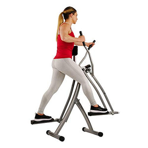 Sunny Health & Fitness SF-E902 Air Walk Trainer Elliptical Machine Glider w/LCD Monitor, 220 LB Max Weight and 30 Inch Stride