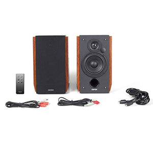 Edifier R1700BT Bluetooth Bookshelf Speakers - Active Near-Field Studio Monitors - Powered Speakers 2.0 Setup Wooden Enclosure - 66w RMS