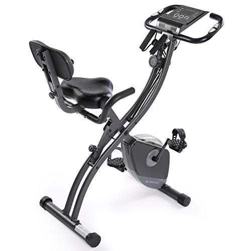 MaxKare Exercise Bike Stationary Foldable Magnetic Upright Recumbent Cycling 3 in 1 Exercise Bike with Arm Resistance Bands Perfect for Men and Women at Home