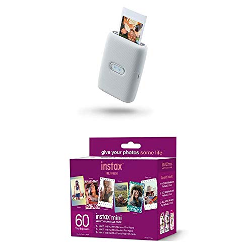 Fujifilm Instax Mini Link Smartphone Printer - Ash White + w/60-pack