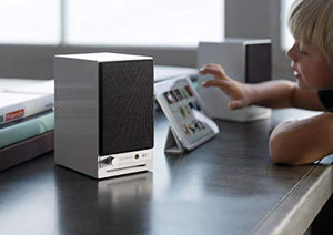 Audioengine HD3 Wireless Speaker | Desktop Monitor Speakers | Home Music System aptX HD Bluetooth, 60W Powered Bookshelf Stereo Speakers, AUX Audio, USB, RCA Inputs/Outputs, 24-bit DAC (White)
