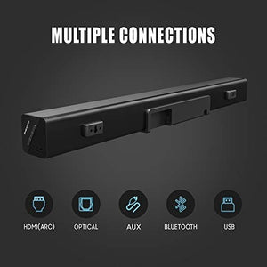 Sound Bar with Subwoofer, TV 2.1 CH Soundbar, Superior Surround Sound System, Works with 4K & HD & Smart TV,Bluetooth 5.0 Enabled (Model: P27, 120W)