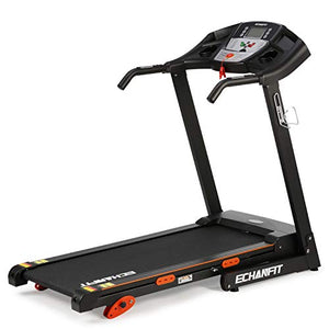 ECHANFIT Folding Treadmill Home Electric Motorized Running Machine with 17''Wide Tread Belt LCD Display 15 Preset Programs 8.5 MPH Max Speed and Cup Holder Easy Assembly