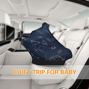 Nursing Cover Breastfeeding Scarf, Car Seat Covers for Babies Infant Carseat Canopy, Stretchy Soft Breathable Multi-Use Cover Ups for Stroller High Chair Shopping Cart for Boys Girls
