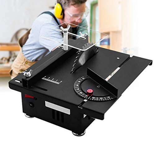 ETE ETMATE Electric Table Saw, Mini Portable Tabletop Saw Machine, Adjustable Lifting DIY Tool, for Wooden Model Metal Tile Art Craft