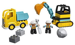 LEGO DUPLO Construction Truck & Tracked Excavator 10931 Building Site Toy for Kids Aged 2 and Up; Digger Toy and Tipper Truck Building Set for Toddlers, New 2020 (20 Pieces)