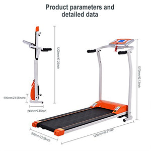 Electric Folding Treadmill, Compact Exercise Treadmills for Home Office Gym Small Spaces, Running Machine for Running and Walking w/LCD Display, Electric Motorized Running Machine