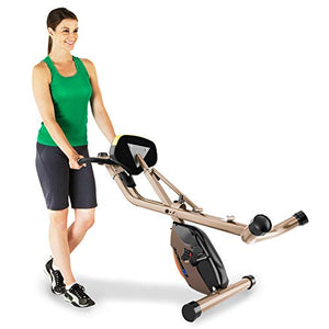 Exerpeutic Gold Heavy Duty Folding Magnetic Upright Exercise Bike | 400 lb Capacity