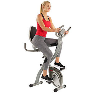 Sunny Health & Fitness Comfort XL Ultra Cushioned Seat Folding Exercise Bike with Device Holder - SF-B2721