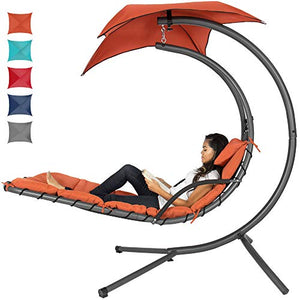 Retail therapy is for treating yourself.  Consider an Outdoor Hanging Curved Steel Chaise Lounge Chair Swing.