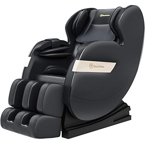 Real Relax | 2020 Massage Chair, Full Body Zero Gravity Shiatsu Recliner with Bluetooth and Led Light, Black