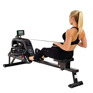 Sunny Health & Fitness | Obsidian Surge | Water Rowing Machine Rower | w/LCD Monitor | SF-RW5713