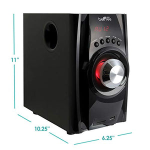 Befree Sound 5.1 Channel Surround Sound Bluetooth Speaker System- Red