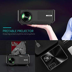 YABER Y60 Portable Projector with 6000 Lumen Upgrade Full HD 1080P 200" Display Supported, LCD LED Home & Outdoor Projector Compatible with Smartphone, HDMI,VGA,AV and USB