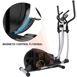 SNODE Magnetic Elliptical Trainer Exercise Machine Heavy Duty Cross Crank Driven and Programmable Monitor for Home Fitness Cardio Training Workout