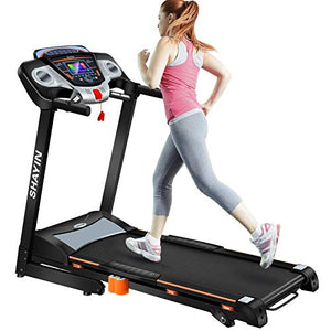 Home Treadmill 3.5CHP Folding Incline Treadmills for Indoor Fitness Exercise Electric Motorized Running Machine with LED Display of Tracking Heart Rate Easy Assembly with 12 Preset Programs