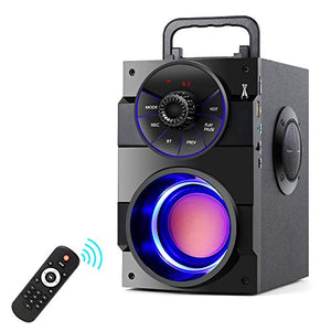 TAMPROAD Portable Bluetooth Speakers with Subwoofer Rich Bass Wireless Outdoor/Indoor Party Speakers MP3 Player Powerful Speaker Support Remote Control FM Radio for Phone Computer PC Home TV
