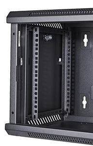 KENUCO [Fully Assembled] Deluxe IT Wall Mount Cabinet | Server Rack | Data Network Enclosure 19-Inch Server Network Rack with Locking Tempered Glass Door (Off-White 18U)
