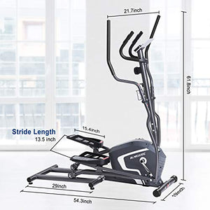 MaxKare Elliptical Machine Trainer Magnetic Elliptical Exercise Machine Front Flywheel Driven for Home use with 8-Level Resistance LCD Monitor Pulse Smooth Quiet