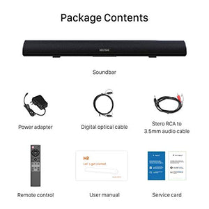 Sound Bar, 100Watt Bestisan Soundbar for TV, Wired & Wireless Bluetooth 5.0 Sound Bar(40 Inch, 6 Drivers, 105dB, Optical Cable Included, Remote Control, Bass Adjustable and Wall Mountable)