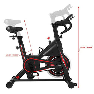 Exercise Bike, DMASUN Indoor Cycling Bike Stationary, Comfortable Seat Cushion, Multi - grips Handlebar, Heavy Flywheel Upgraded Version (Black)