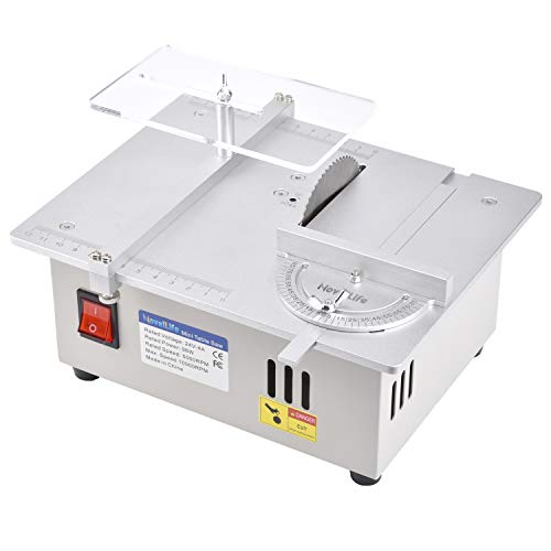 NovelLife Mini Hobby Table Saw Handmade Woodworking Bench Saw DIY Model Crafts Cutting Tool with Power Supply 63mm HSS Circular Saw Blade