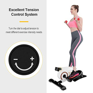 Goplus 2 in 1 Under Desk Elliptical Stepper, Resistance Adjustable, More Stable with Heavier Weight, Portable Mini Magnetic Step Machine, Compact Strider
