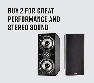 Polk Audio Monitor 40 Series Bookshelf Speaker Perfect for Small or Medium Size Rooms- Black, Pair