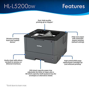 Brother HL-L5200DW Business Laser Printer with Wireless Networking and Duplex