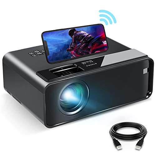 Mini Projector for iPhone, ELEPHAS 2020 WiFi Movie Projector with Synchronize Smartphone Screen, 1080P HD Portable Projector with 4600 Lux and 200