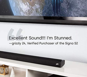 Polk Audio Signa S2 Ultra-Slim TV Sound Bar | Works with 4K & HD TVs | Wireless Subwoofer | Includes HDMI & Optical Cables | Bluetooth Enabled, Black