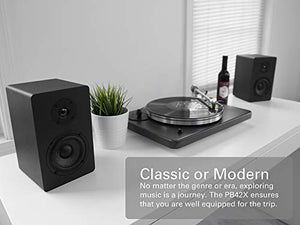 Micca PB42X Powered Bookshelf Speakers with 4-Inch Carbon Fiber Woofer and Silk Dome Tweeter (Pair)