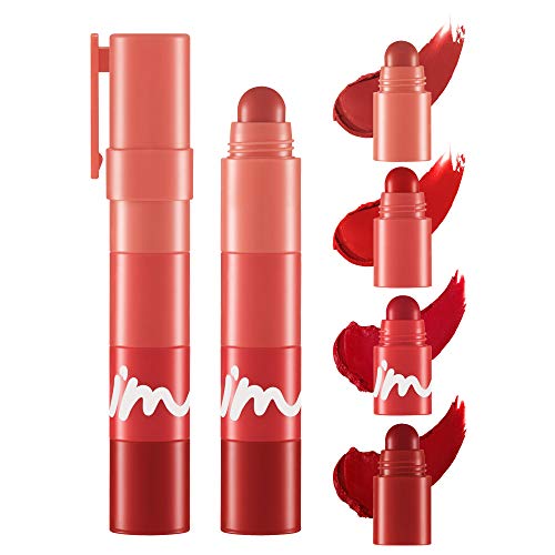I'M MEME I'M Multi Lip Crayon Matte | 4 Colors In 1 Lipstick | Infused With Honey and Propolis Extract | 001 Red On My Lips | K-Beauty